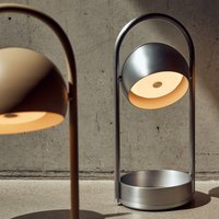 FRANDSEN LED-batteridriven bordslampa Ball Portable, sandgrå, stål