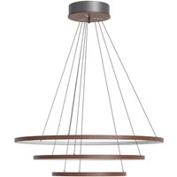 By Rydéns By Rydens Trione LED pendant light, walnut, Ø 80 cm, wood