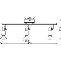 Downlight OSRAM, blanco, 3 luces, metal