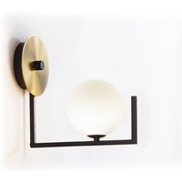 IDEAL LUX Birds wall lamp, black/brass, height 25 cm, metal
