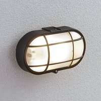 Lindby Alisha outdoor wall lamp, oval, black