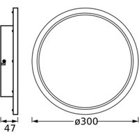 Plafonnier LED OSRAM BATHROOM, noir, Ø 30 cm, IP44 CCT