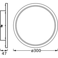 OSRAM LED-taklampa BATHROOM, svart, Ø 30 cm, IP44 CCT
