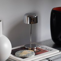 Lucande LED table lamp Quill, chrome, CCT, dimmable