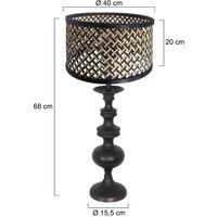 Steinhauer Lampe à poser Lyons 3749ZW, tressage noir/naturel