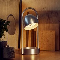 FRANDSEN LED rechargeable table lamp Ball Portable, brushed aluminium