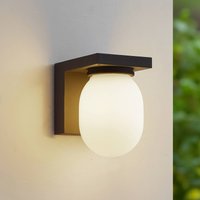 Lucande utomhusvägglampa Ovaali, glas, mörkgrå, IP65