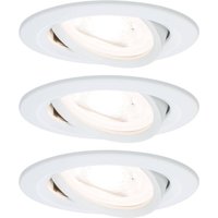 Paulmann 3-spot Nova round swivel/dimmable, white