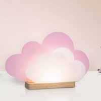 Elobra LED-bordslampa Wölkchen, rosa, trä, 3000 K, dimbar