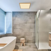 Globo LED ceiling light Sapana, length 29.5 cm brass