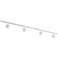 Lindby Schienensystem Linaro, Ø 9,5 cm, 4-flg., LED, weiß