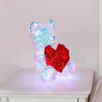 Globo Bordslampa för barnrum Brondar Bear, röd, höjd 32 cm, med LED