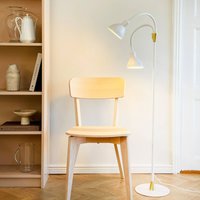 Dyberg Larsen Lilje floor lamp, white, height 135 cm, 2-bulb.