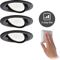 Paulmann Nova Coin 3x rund dim-/svängbar svart