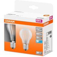 OSRAM Classic A LED bulb E27 7.5W 4000K matt x2