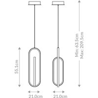 Quintiesse Suspension LED DENMARK, noir mat, Ø 21 cm, métal