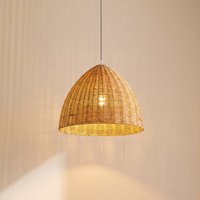 Lindby Laverne pendant light, Ø 40 cm, rattan, E27