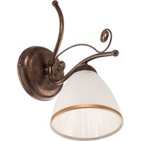 Wandleuchte Roma in Weiß und Braun