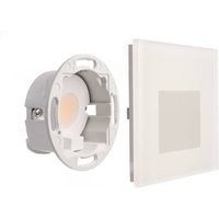 Deko-Light LED-vägginbyggnadslampa SET Alwaid, frostat glas, 8 x 8 cm, 2.700 K