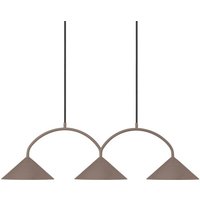 Globen Lighting Hängelampe CURVE, Länge 95 cm, braun, 3-flg.