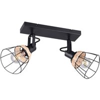 Reality Leuchten Taklampa Jerome, längd 36 cm, 2 lampor, svart matt metall