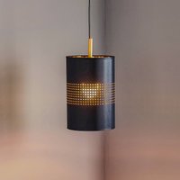 Euluna Bogart pendant light, 1-bulb, black/gold