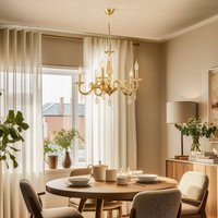 Lucea Lustre Castro, laiton antique, à 5 lampes