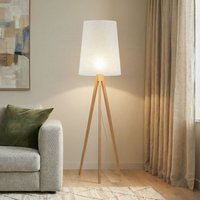 TK Lighting Walz floor lamp, cream, wood, height 175 cm, E27