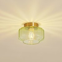 Lindby Plafonnier Hildur, vert, verre, Ø 22 cm