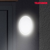 Telefunken Utomhusvägglampa Nizza, Ø 28cm, vit, 4.000K