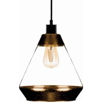 Euluna Pendellampa Lonceng i glas, dekor guld