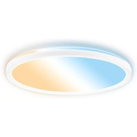 Briloner Tava A LED ceiling light, CCT, Ø 29 cm, white, remote control