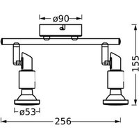 OSRAM ceiling spotlight, black, 2-bulb, metal, GU10 LED 927, dimmable