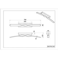 Reality Leuchten LED-taklampa Ginko, vit matt, metall, längd 79 cm