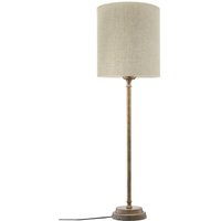 PR Home bordslampa Kent beige/mässing skärm Celyn cylinder