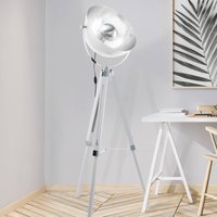 EGLO Golvlampa Covaleda trebent vit/silver