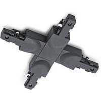Trio Lighting Connecteur en X rail biphasé DUOline, noir mat