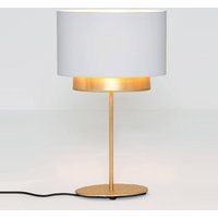 Holländer Bordslampa Mattia, oval, dubbel, vit/guld
