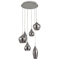 Ideallux Idéal Lux Soft suspension à 6 lampes chrome/fumée