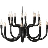 Karman Kronleuchter Snoob, schwarz Ø 73 cm Aluminium 20-flg.