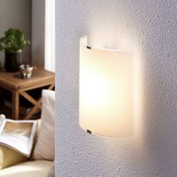 Lindby LED-vägglampa Helmi, höjd 21 cm, glas, halvcirkelformad