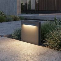Lucande LED pedestal light Joril, anthracite, CCT, 23 cm, IP65