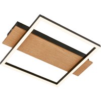 LED-Deckenleuchte Kada, 34x26 cm, Holz, Metall, schwarz