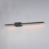 Trio Lighting LED-vägglampa Cassino, matt svart, bredd 70 cm, metall