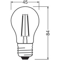 OSRAM LED bulb, teardrop shape, P45, E27, 1 W filament, 2,700 K