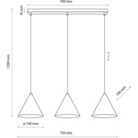TK Lighting Hänglampa Cono, 3 lampor, svart, E27