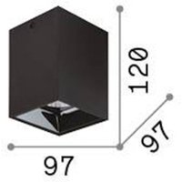 Ideallux Ideal Lux downlight LED Nitro Square, noir, hauteur 12 cm