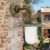 Moretti Luce Utomhusvägglampa Antique, höjd 26 cm, antik koppar