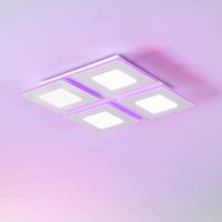 EGLO connect Plafonnier LED Padrogiano-Z 4 lampes, 45 x 45 cm