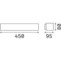 Ideallux Ideal Lux utomhusvägglampa Andromeda, svart, bredd 45 cm